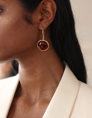 Arp Earrings | Gold Plated + Mahogany (Final Sale)