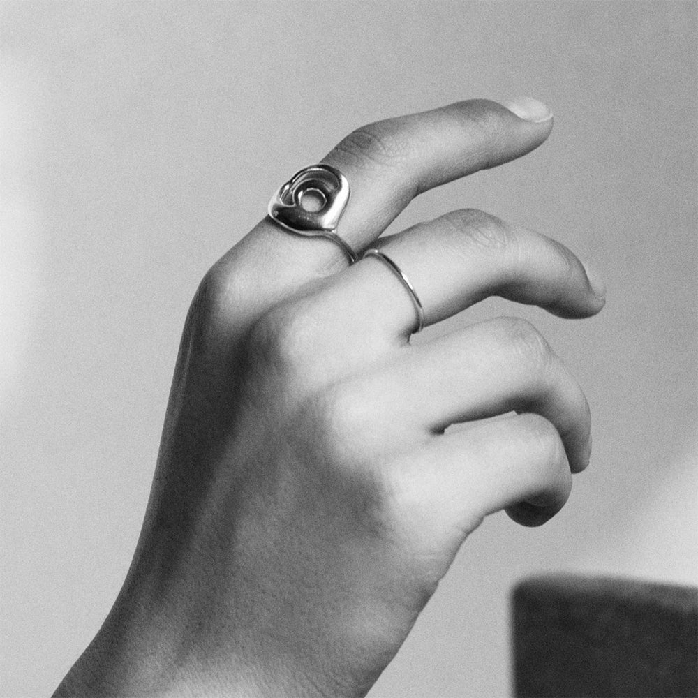 BAR Jewellery Sustainable Loop and O Rings In Silver