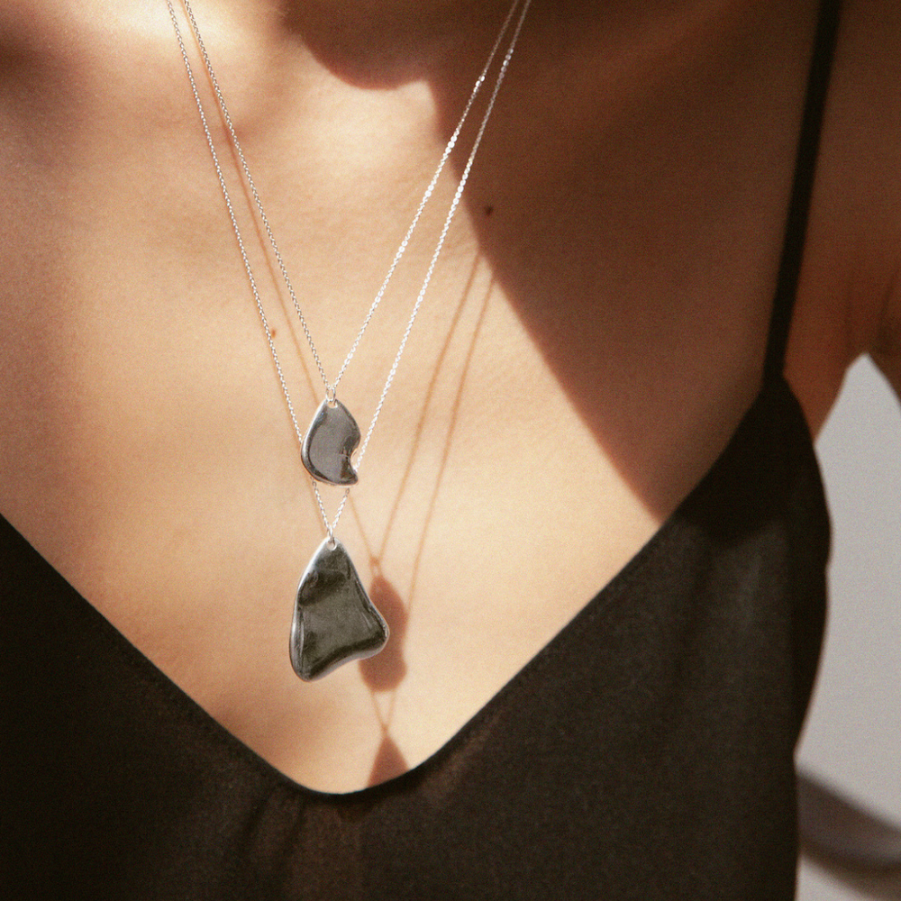 BAR Jewellery Sustainable Fragment And Flux Necklaces In Recycled Sterling Silver