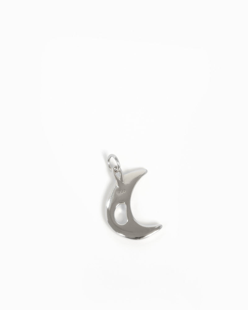 Solid Silver abstract Moon Pendant