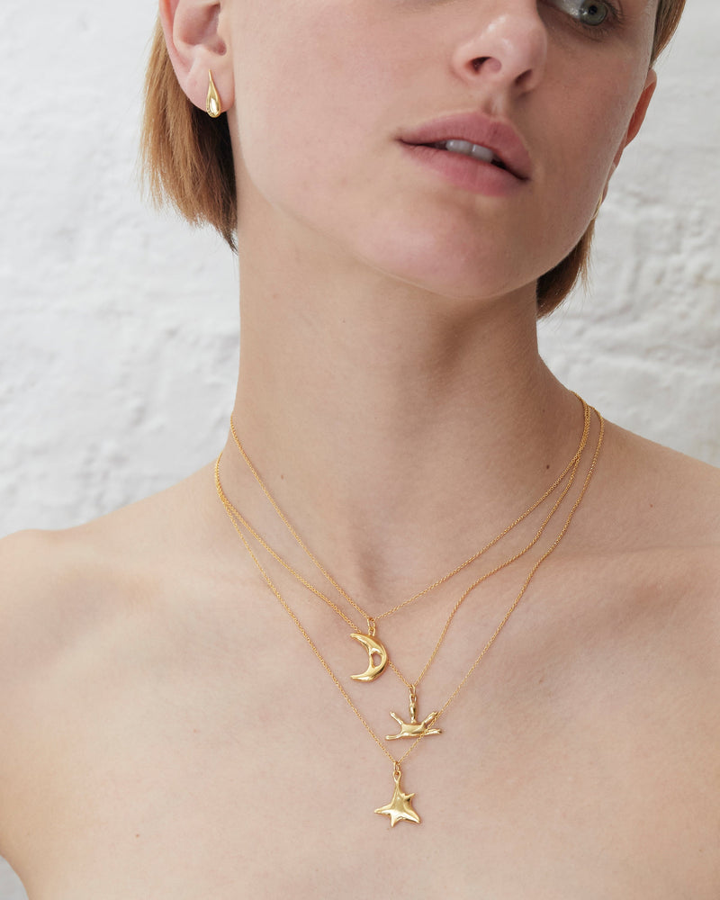 Gold Plated Abstract Pendant Necklace collection