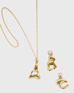 BAR Jewellery Sustainable Alphabet Necklace In Recycled Sterling Silver With Gold Plating