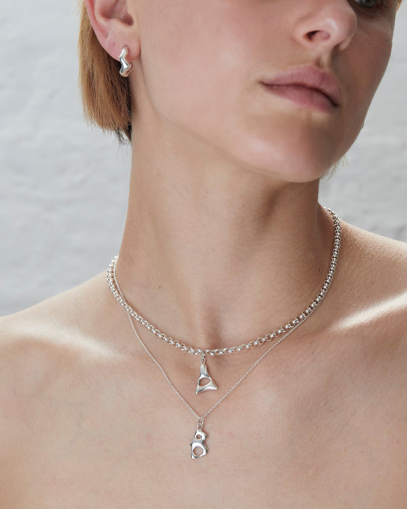 
            
                Load image into Gallery viewer, BAR Jewellery Sustainable Alphabet Necklace In Recycled Sterling Silver - Letter C
            
        