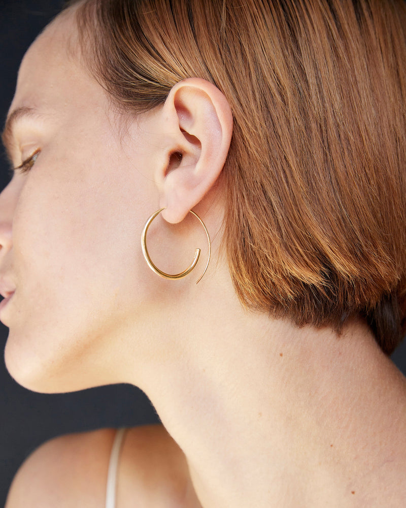 Sustainable Gold Arc Earrings made by BAR Jewellery