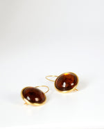 BAR Jewellery Sustainable Arp Earrings In Gold With Mahogany Resin