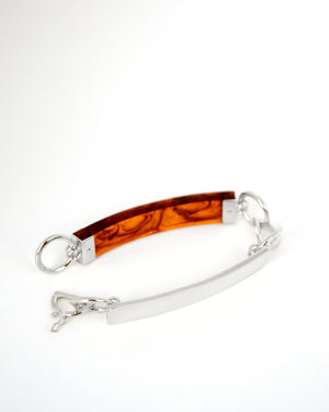 BAR Jewellery Sustainable Barette Bracelet With Clasp Opening, Silver And Coloured Resin