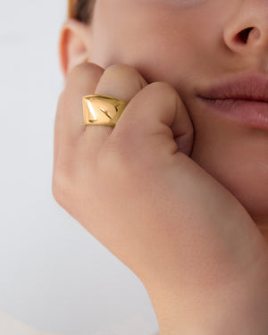 
            
                Load image into Gallery viewer, Sustainable Gold Calla Ring  by BAR Jewellery
            
        