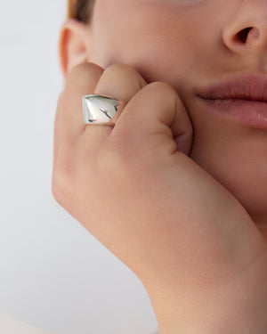 BAR Jewellery Sustainable Calla Ring In Silver