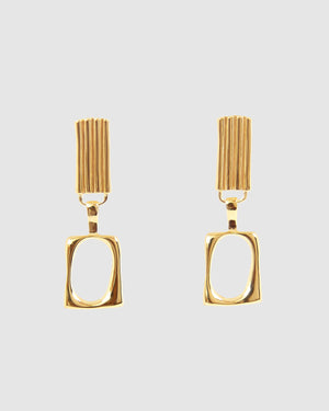 
            
                Load image into Gallery viewer, BAR Jewellery Sustainable Duet Earrings In Gold Drop Style
            
        