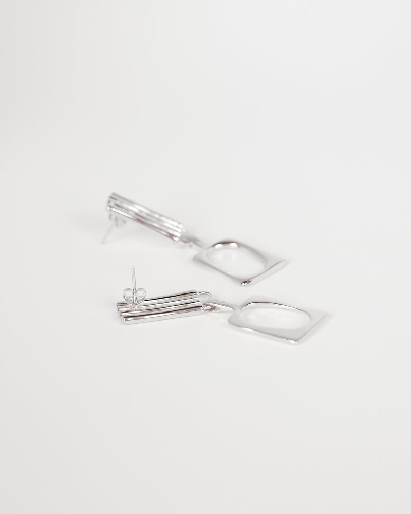 Sustainable Silver Duet Earrings made by BAR Jewellery