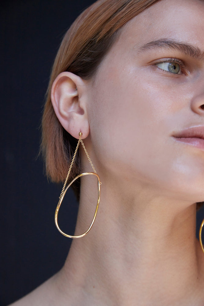 BAR Jewellery Sustainable Glide Earrings In Gold Drop Style