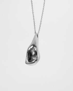 BAR Jewellery Sustainable Large Calla Necklace In Silver, Back View