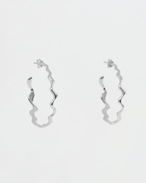 Large Scribble Earrings | Silver