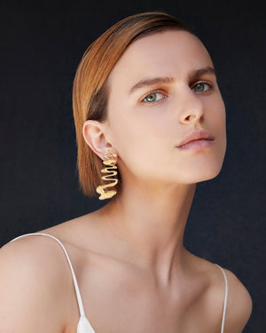 BAR Jewellery Sustainable Large Vega Earrings In Gold Drop Style