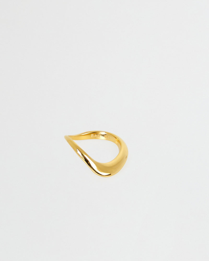 BAR Jewellery Sustainable Large Wave Ring In Gold