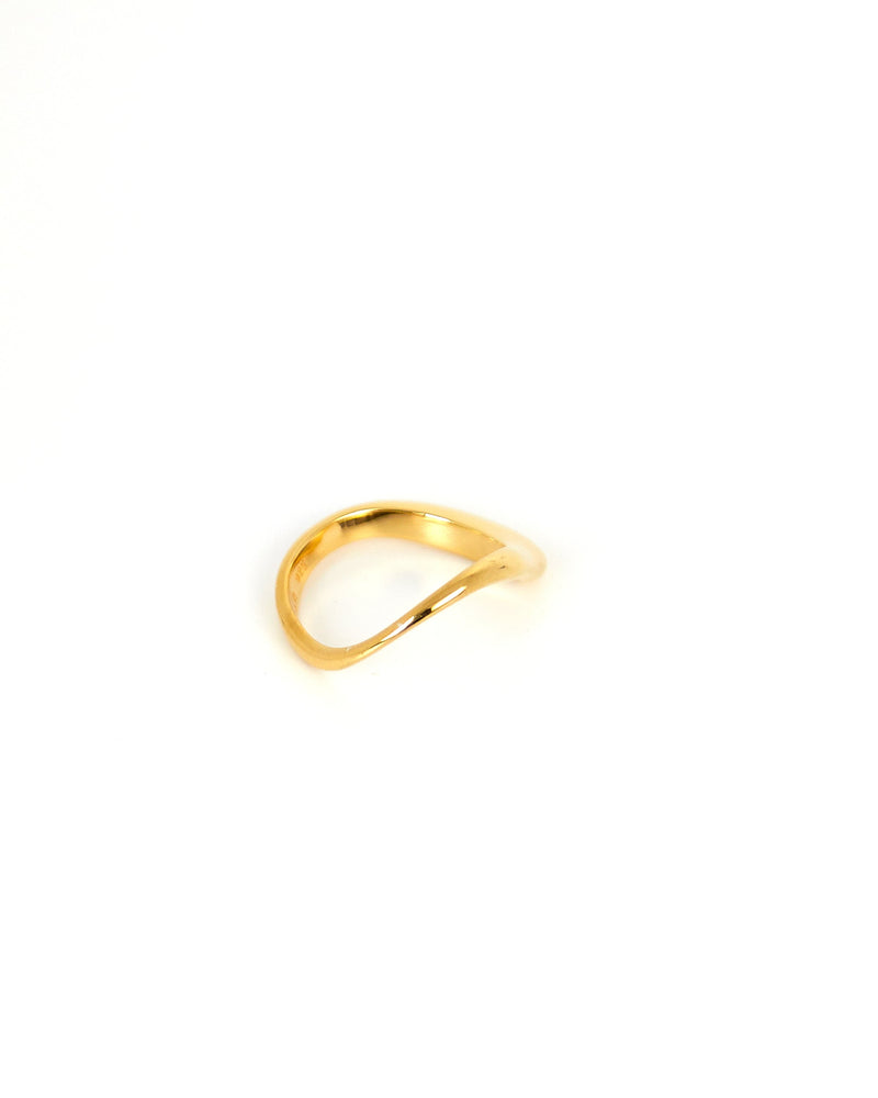 
            
                Load image into Gallery viewer, Large Wave Ring | Gold Plated
            
        