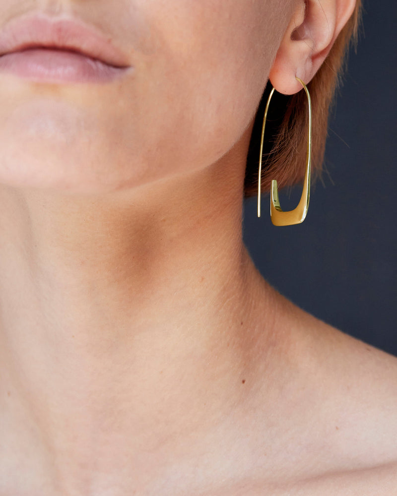 
            
                Load image into Gallery viewer, BAR Jewellery Sustainable Linea Statement Earrings In Gold
            
        