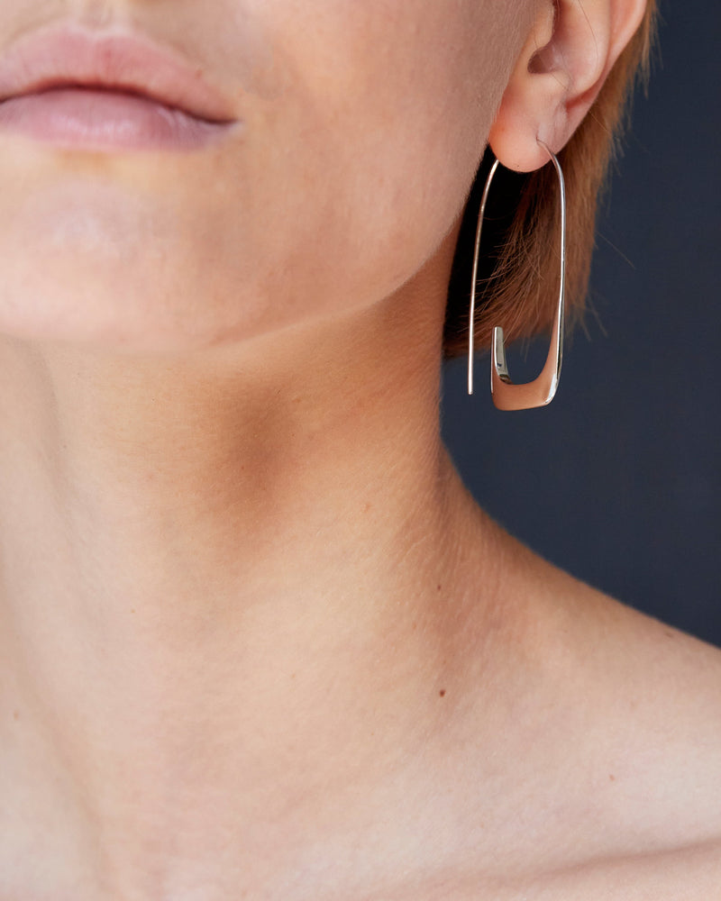 
            
                Load image into Gallery viewer, BAR Jewellery Sustainable Linea Statement Earrings In Silver
            
        