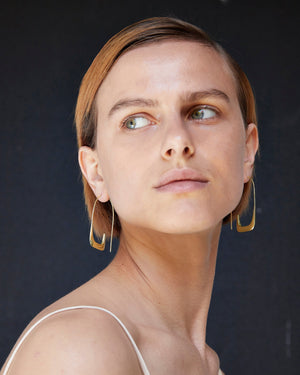 
            
                Load image into Gallery viewer, BAR Jewellery Sustainable Linea Statement Earrings In Gold
            
        