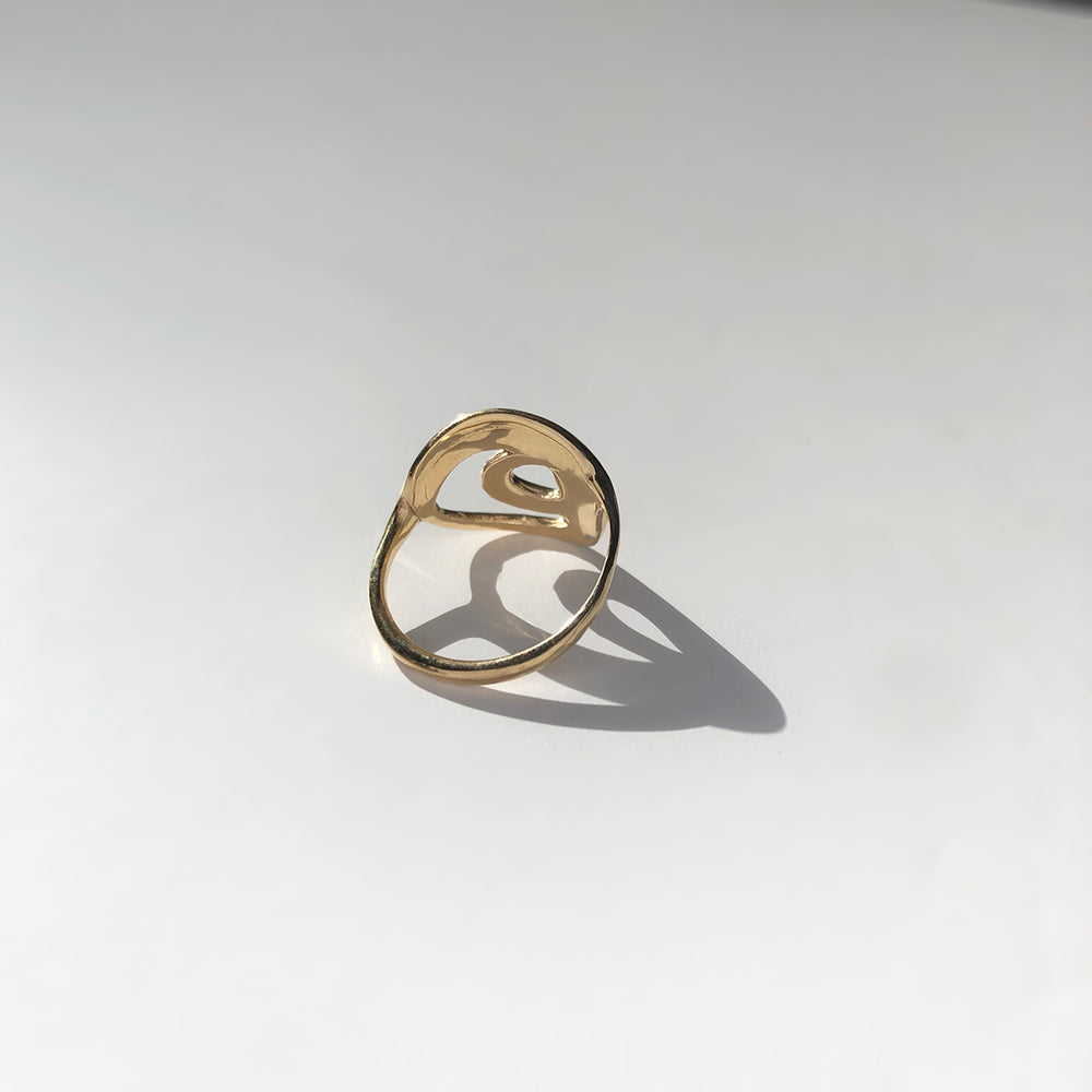 BAR Jewellery Sustainable Loop Ring In Gold, Back View