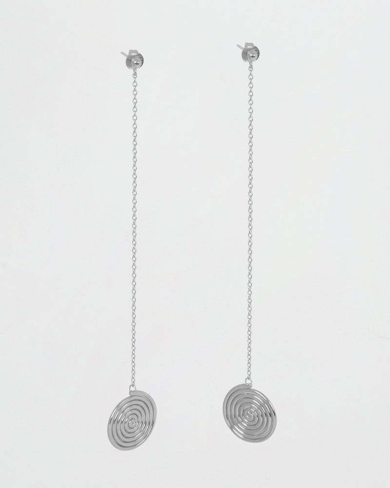 
            
                Load image into Gallery viewer, BAR Jewellery Sustainable Never Ending Road Earrings In Recycled Sterling Silver, Pierced Ear
            
        