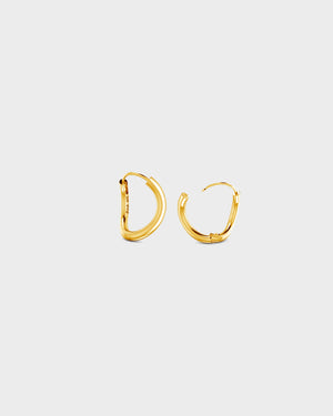 Gold plated small Chunky Hoop earring