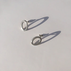BAR Jewellery Sustainable Oval Stud Earrings In Silver