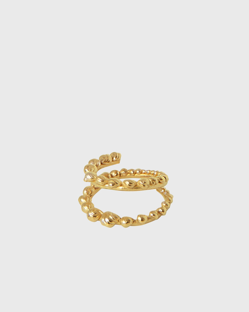 Gold plated one size textured minimal ring