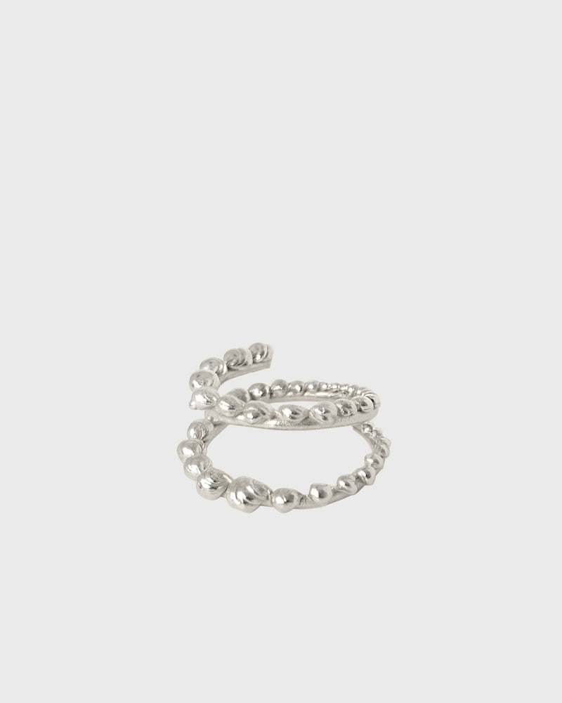 Silver one size textured minimal ring