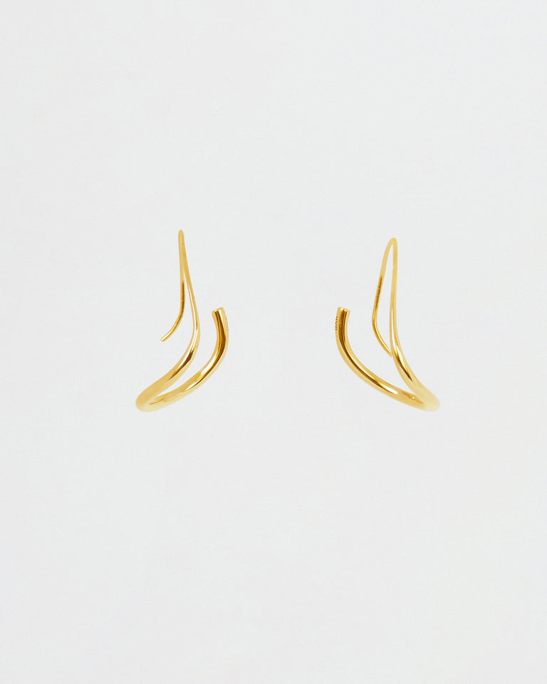 BAR Jewellery Sustainable Piega Earrings In Gold Hoop Style