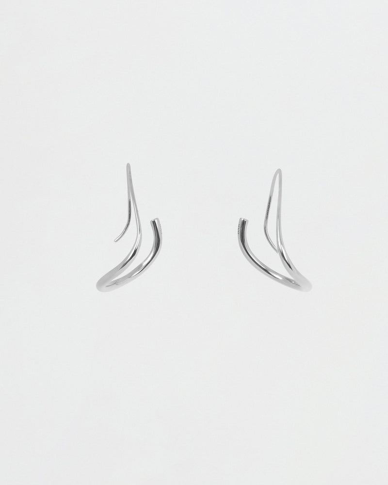 BAR Jewellery Sustainable Piega Earrings In Silver Hoop Style