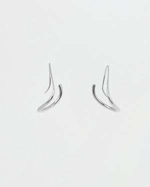 BAR Jewellery Sustainable Piega Earrings In Silver Hoop Style