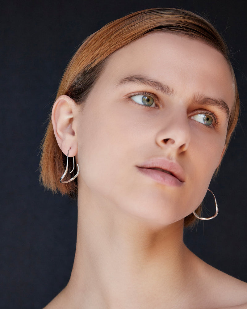 Piega Earrings | Silver