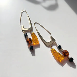 BAR Jewellery Sustainable Rise Earrings In Gold With Coloured Resin