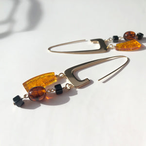 BAR Jewellery Sustainable Rise Earrings In Gold With Coloured Resin