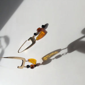 BAR Jewellery Sustainable Rise Earrings In Gold With Coloured Resin