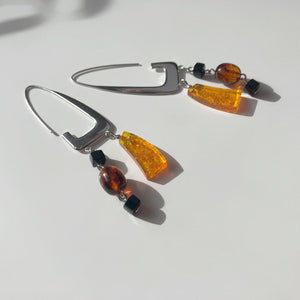 BAR Jewellery Sustainable Rise Earrings In Silver With Coloured Resin