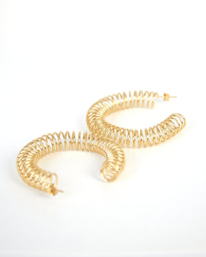
            
                Load image into Gallery viewer, BAR Jewellery Sustainable Roule Earrings In Gold Hoop Style
            
        