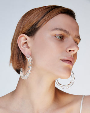 BAR Jewellery Sustainable Roule Earrings In Silver Hoop Style