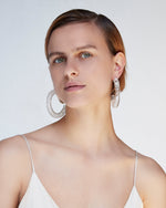BAR Jewellery Sustainable Roule Earrings In Gold Hoop Style, Placed On Ear