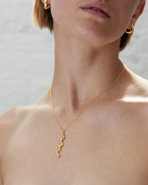 Scribble Necklace | Gold Plated