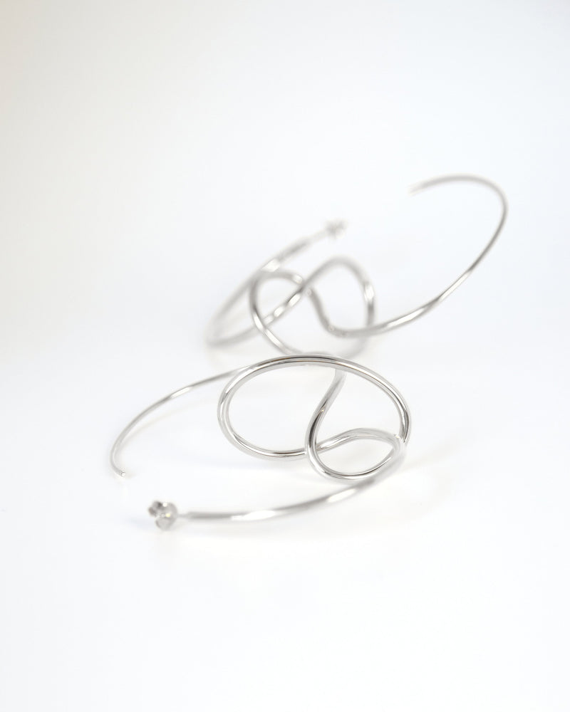 BAR Jewellery Sustainable Statement Sfera Earrings In Silver