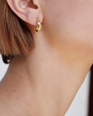 Small Scribble Earrings | Gold Plated