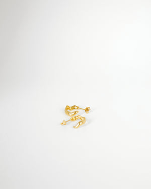 Small Scribble Earrings | Gold Plated