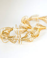 BAR Jewellery Sustainable Vitesse Earrings In Gold Hoop Style, Worn On Ear
