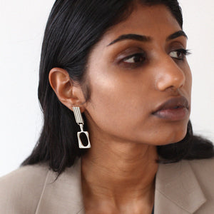 Sustainable Silver Duet Earrings made by BAR Jewellery